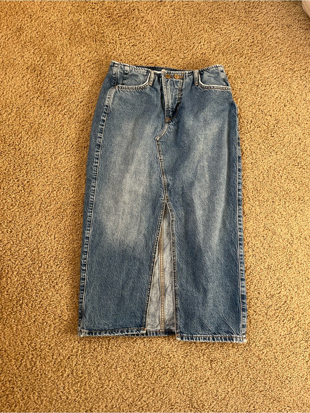 Zara Denim Skirt with Waistband Detail